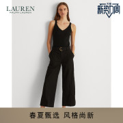配腰带轻度打磨斜纹布阔腿裤