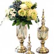 欧式花瓶摆件玻璃透明美式客厅，电视柜餐桌插花家居装饰品创意摆设
