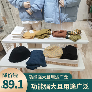 实木腿北欧服装店中岛流水，台橱窗展示台，包包展示架花店花架花瓶桌