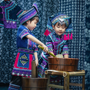 六一节少数民族服装儿童广西壮族苗族，男童女童民族舞蹈演出服舞蹈