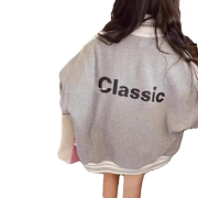 波拉bora韩国童装外套2024春款男女童立领棒球服class拉链衫