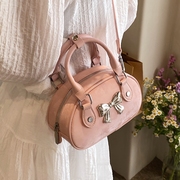 今年流行粉色包包女士2024通勤手提小包高级感单肩斜挎小方包