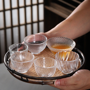 加厚玻璃小茶杯耐热日式锤纹品茗杯家用水晶透明茶杯功夫茶具个人