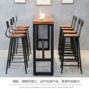吧台桌椅简约家用靠墙实木长条窄桌子长方形高脚酒吧桌椅小吧台b