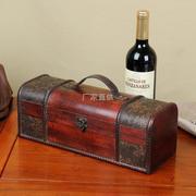 2023红酒盒子包装盒，单只礼盒木质葡萄酒双支装通用木盒皮盒箱