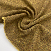 进口细腻姜黄色(姜黄色，)精纺混色羊毛，毛呢毛料布料套装西装设计师面料