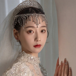 新娘结婚头饰韩式银色额饰头纱套装系列婚纱礼服造型婚饰