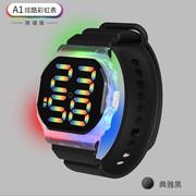 LED电子手表A1炫酷彩虹款方形防水发光数字运动学生电子手表