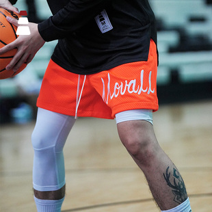 movall美式短裤篮球，训练四分球裤运动速干双层网眼不过膝夏季男生