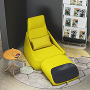 创意多功能单人位休闲椅子小布艺折叠可躺沙发椅休息区办公室家具
