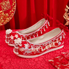 春夏秀禾婚鞋原创珍珠流苏，古风汉服鞋，子女绣花鞋红色中式婚礼新娘