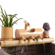 假山流水器水循环陶瓷鱼缸客厅室内装饰竹排喷泉景观造景摆件