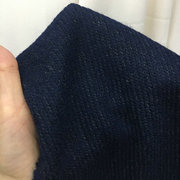 藏青色欧美针织羊毛面料温暖加厚手织感编织毛衣，开衫连衣裙裤布料