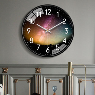 星空钟表挂钟客厅家用创意电波，电子时钟静音，挂表挂墙装饰现代简约