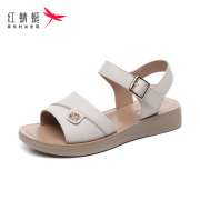 红蜻蜓女鞋夏季2024新妈妈(新妈妈，)平底鞋软底，凉鞋舒适软底轻便中老年