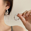 轻奢小众设计感高级珍珠，碎银子大耳圈耳环2023年耳钉耳饰女