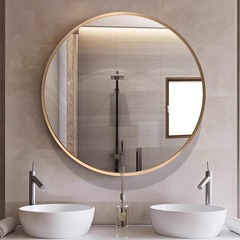 化妆镜浴室镜铝合金镜子圆镜子挂镜墙镜子浴室卫生间装饰镜免打孔