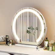梳妆台LED化妆镜可翻转大号双面台式桌面梳妆镜卧室高级感大镜子