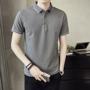 夏天带领子t恤男短袖韩版潮流，个性polo衫，男士时尚百搭流行半袖衣