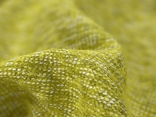 日本进口 荧光黄混色粗纺羊毛呢面料秋冬西装外套大衣设计师布料