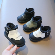 男童保暖棉靴2023冬季女小童，加绒加厚棉鞋，儿童雪地靴防水防滑