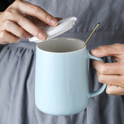 陶瓷杯子马克杯带盖勺子咖啡，牛奶茶杯水杯套装送男女朋友杯子