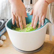 北欧风格厨房塑料洗菜蓝子洗水果漏水篮洗菜盆沥水篮双层多功能
