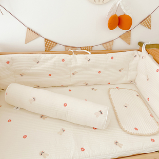 ins婴幼儿床围四季纯棉，透气软包防撞床帏儿童，宝宝床品厚款可定制