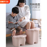 儿童泡脚桶专用便携高深桶洗脚桶过小腿，按摩家用宝宝洗脚盆足浴盆
