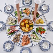 网红团圆拼盘餐具组合过年盘子圆桌菜盘家用年夜饭家庭创意套装新
