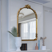 浴室壁挂镜轻奢法式装饰镜卧室梳妆化妆镜子玄关装饰入户全身挂镜