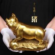 铜猪摆件招财金，猪铜猪家居风水，摆设工艺品十二生肖猪摆工艺品