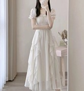 法式白色高级感仙女连衣裙女夏季超仙公主裙温柔风长裙子女