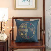 抱枕靠垫靠枕腰枕红木沙发，棉麻新中式中国风古典实木家具定制刺绣