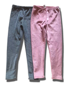 3色儿童春秋款加绒休闲保暖中腰纯色打底裤黑色 粉色灰色长裤