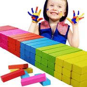 48粒彩色叠叠高数字叠叠制拼装益智积木多米诺玩具互动抽抽乐