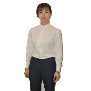 2021平安夜职业装长袖女衬衫银行工作服女装修身衬衣大码制服