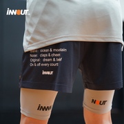 innoutlab美式四分复古双层运动篮球短裤网眼透气裤宽松夏季