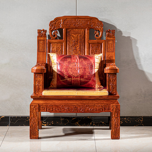 红木沙发非洲花梨木象头沙发组合明清古典如意福禄寿沙发现代中式