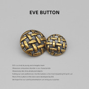eve高档金属纽扣，小香风网格镂空扣子，编织粗花呢大衣外套女暗扣