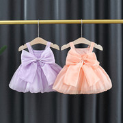 一岁女宝宝公主裙子0-4周婴幼儿，夏季衣服2到3纯棉，裙子4个5月6吊带