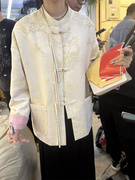 新中式女装2024春装白色上衣，改良唐装禅意，高级感国风盘扣外套