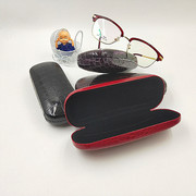 高档眼镜盒便携男女款近视镜小清新蛇皮纹铁盒学生板材眼镜盒结实