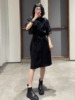 法式黑色Polo连衣裙女2023夏季气质镂空露腰设计感显瘦衬衫裙