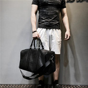 香港手工编织包包真皮旅行包，男大容量短途出差手提袋行李包女