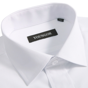 雅戈尔长袖衬衫男商务休闲中年男士免烫职业，正装白色衬衣19001bba