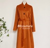 高订正版！23冬季 橘色苏力绒阿尔卡巴长款大衣外套女 保暖！
