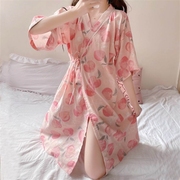 睡裙女生夏季和服睡袍薄款日系浴袍甜美和风睡衣孕妇可穿宽松