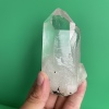 巴西超亮皮横纹白水晶(白水晶)柱，原石标本重400克