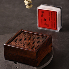 玄同 老挝酸枝红酸枝香盒木雕香炉盘香香炉中式明清工艺摆件